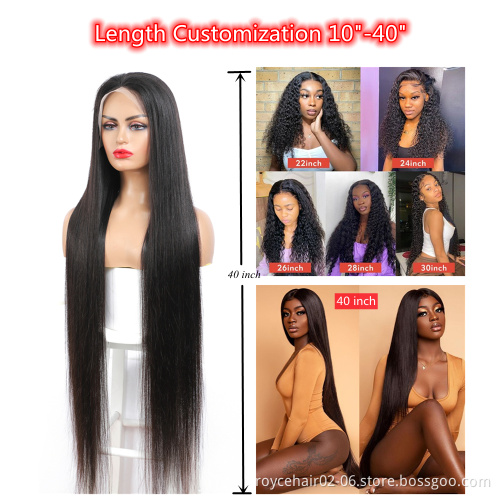 Cuticle Aligned Loose Wave Lace Closure Wigs Vendor, Cheap 10a Peruvian Curly Human Hair HD 4x4 Lace Front Wig For Women